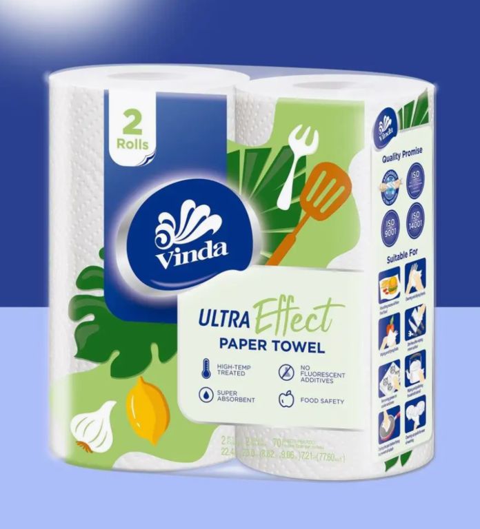 Кухонное полотенце Vinda Export Series Kitchen Towel,2 рулона/в пачке,70 листов,2 слоя (Water Drop)