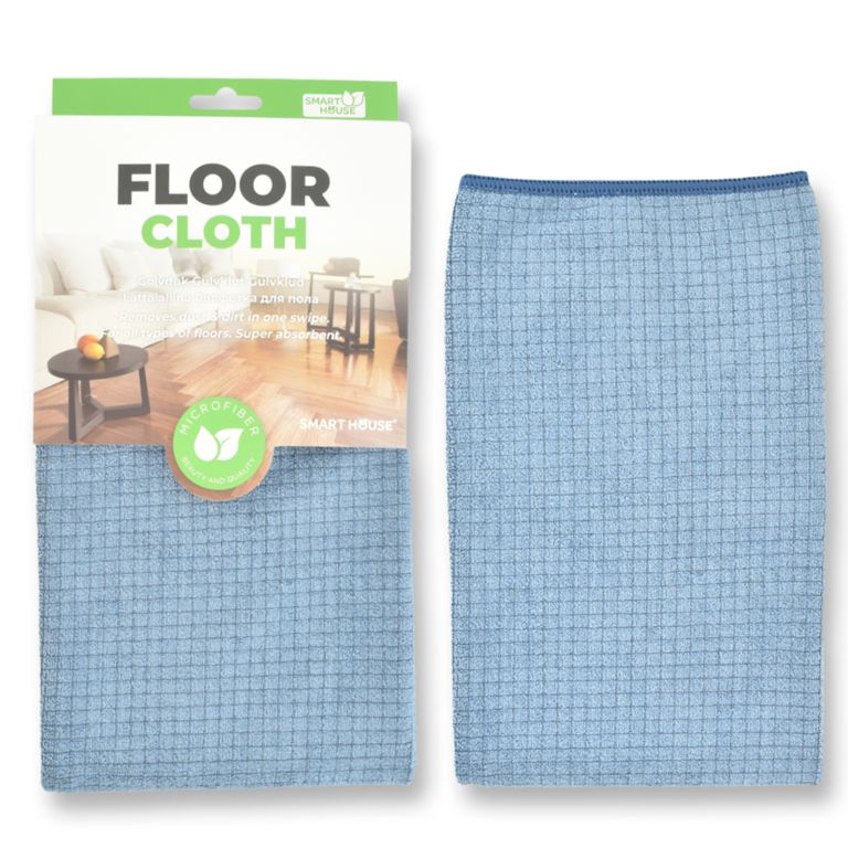 Салфетка SH для мытья полов Clean floor (сине-голубой/в клетку) 50х60см.(NEW)